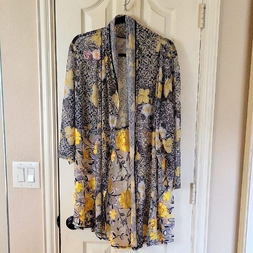 Ruby Rd Sheer Floral Duster